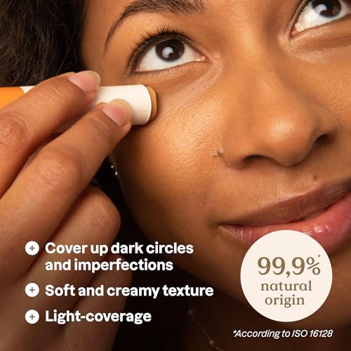 ATTITUDE Oceanly Light Coverage Under Eye Concealer Stick, Titanium Dioxide-Free, EWG Verified, Plastic-Free, Vegan & Cruelty-free Makeup, Caramel, 0.2 Ounces