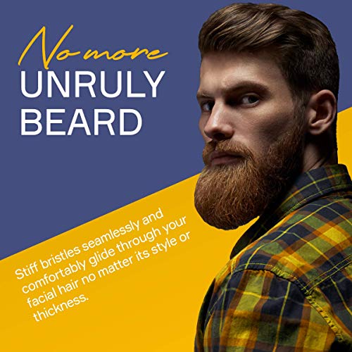 Beard Brush with Boar Bristles and Pear Wood Handle for Men - Tames and Softens Facial Hair