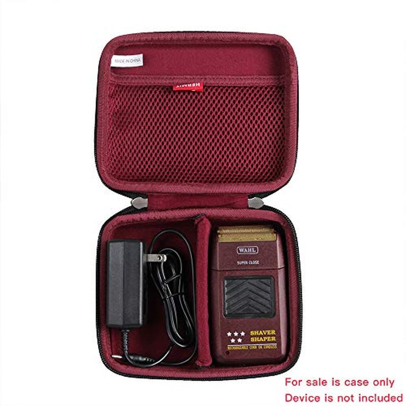 Hermitshell Hard Travel Case for Wahl Professional 5 Star Series Shaver/Shaper WA8061-100 (Black+Maroon)