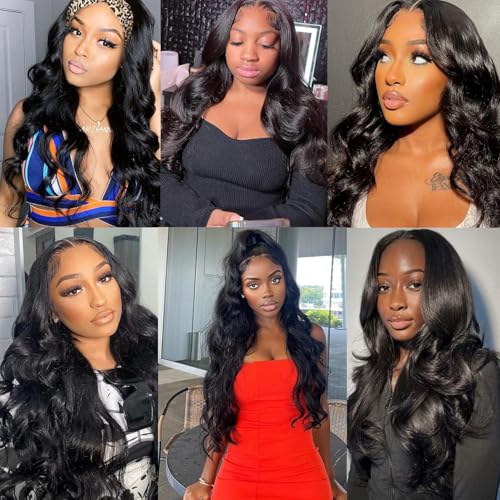 Isufer 6x6 HD Transparent Lace Closure Body Wave Brazilian Virgin Hair 12 Inch Natural Black