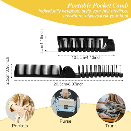 HOFASON Mini Foldable Travel Comb 60 Pack - Compact Pocket Hair & Makeup Brush