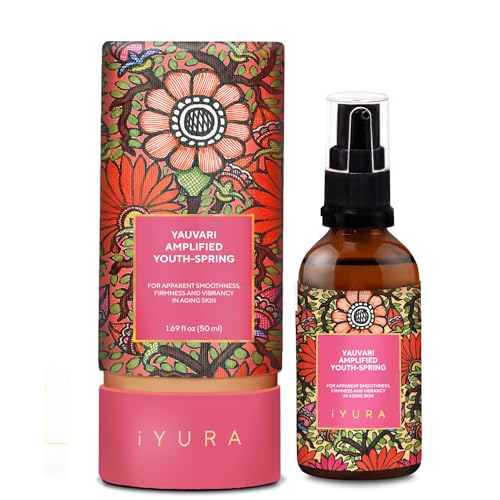 iYURA Yauvari Amplified Youth Spring?Face & Neck Moisturizer for Dry to Very Dry/Mature Skin | Firms the Look of Cheeks, Jowls & Neck | Pro-Aging, Natural Face Oil with Black Gram | 1.69 fl oz (50 ml)