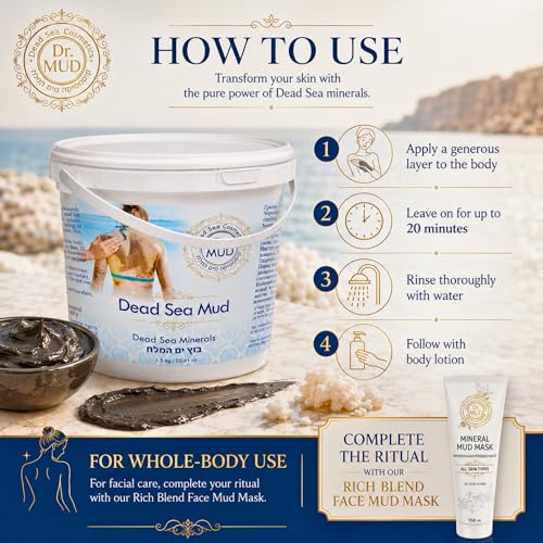 Dead Sea Mud Body Mask 52.91 Fl Oz - Deep Cleansing Spa Treatment for Men & Women