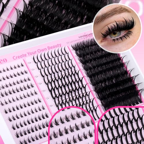 wiwoseo Spiky Lash Clusters with Bottom Lashes Clusters Kit Volume Lash Spikes Cluster Eyelash Extensions Kit Mink Eyelash Clusters Spiky Cluster Lashes Clusters with Bond and Seal(Bottom+Spikes+100D)