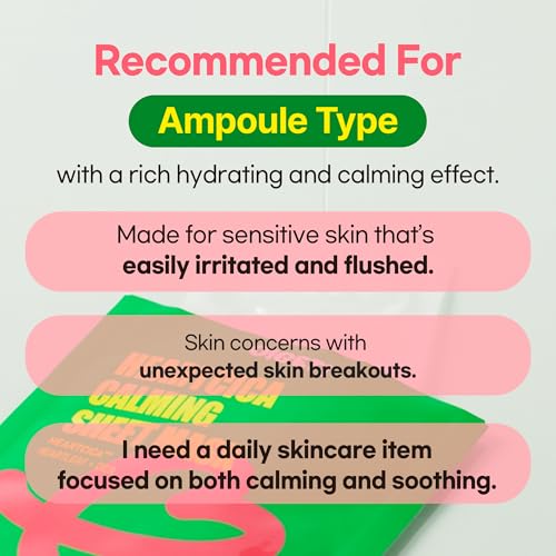 HeartCICA Calming Sheet Mask, Soothing & Hydrating Face Mask, Heartleaf & Cica Complex, RBT Tight-Fit Sheet, 4.2 fl.oz
