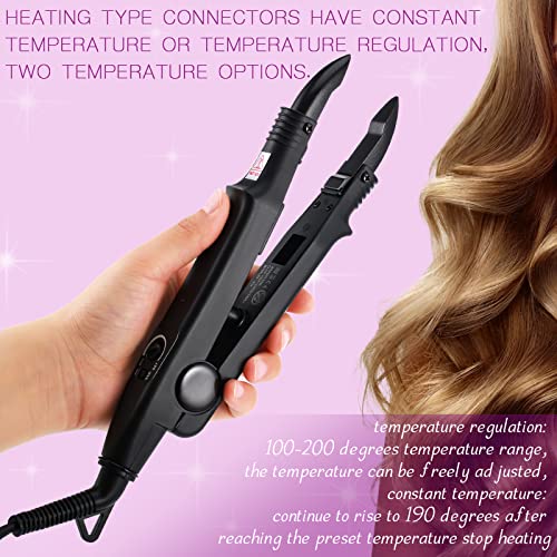 Black Hair Extension Fusion Tool with Keratin Glue Beads - DIY Styling Kit