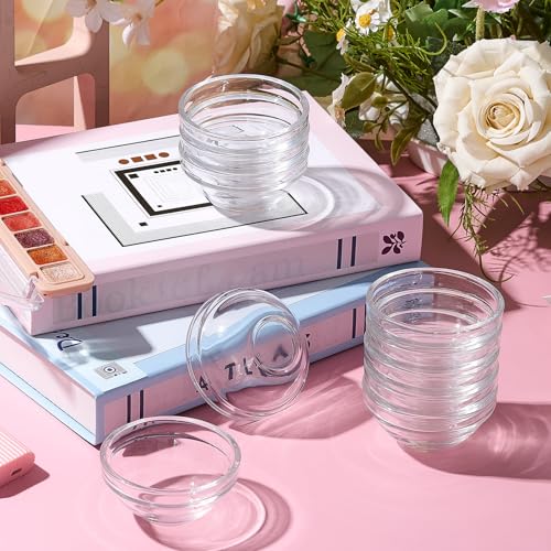 Teenyyou 20 Pcs Clear Glass Facial Bowls 2.95 x 1.38 Inch for DIY Masks & Skincare