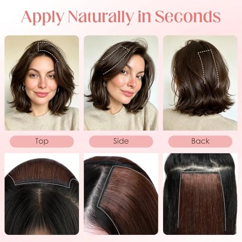 Clip-In Hair Extensions 10 Inch Medium Brown #4R 2 Pieces Natural Human Hair