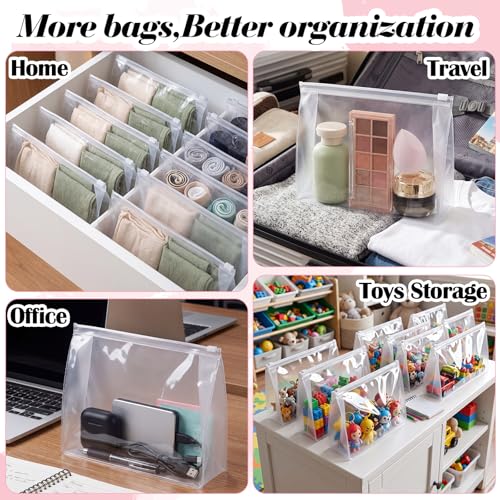 50 Pcs Clear Zipper Makeup Bags - Travel Cosmetic Storage 7.8 x 5.9 in