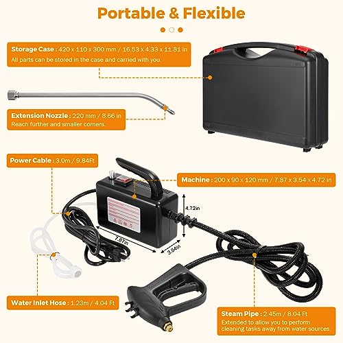 High Pressure Car Steam Cleaner for Auto Detailing - Handheld Steam Cleaner