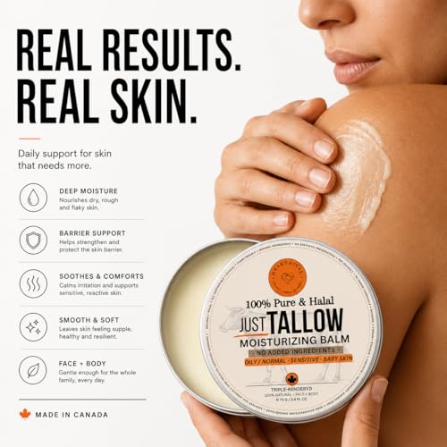 Hearthical Unscented 70g Halal Grass-Fed Beef Tallow Face Moisturizer - Organic & Pure