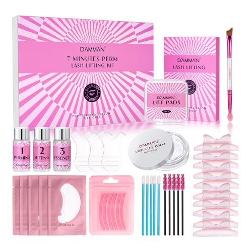 DAMMAN Lash Lifting Kit 7-9 Mins Long Lasting 6-8 Weeks Eyelash Perm Set Low Odor and Low Irritation Professional Eyelash Lifting Kit Natural Look Semi Permanaent Lash Lift Set