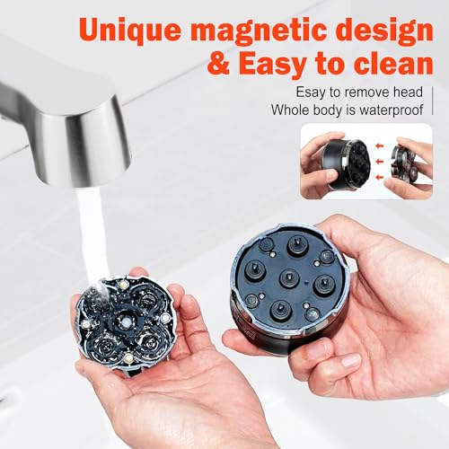 Toncoke Waterproof 5D Head Shaver for Men - Cordless Electric Razor with LED Display, 2 Speed Modes, USB-C Charging, Wet & Dry Use