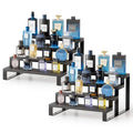 2 Pack Black Cologne Organizer Set - 4 Tier Perfume & Fragrance Display Stand