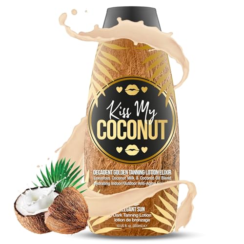 Tanning Lotion with Coconut & Cocoa Butter - Skin Softening, No Bronzer, Indoor & Outdoor Accelerator