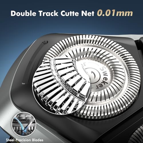 Electric Razor for Men, Rechargeable Electric Shaver with Pop-up Trimmer for Sideburns Trimmer, Wet Dry Cordless Electric Shaver, Travel Lock, IPX6 Waterproof