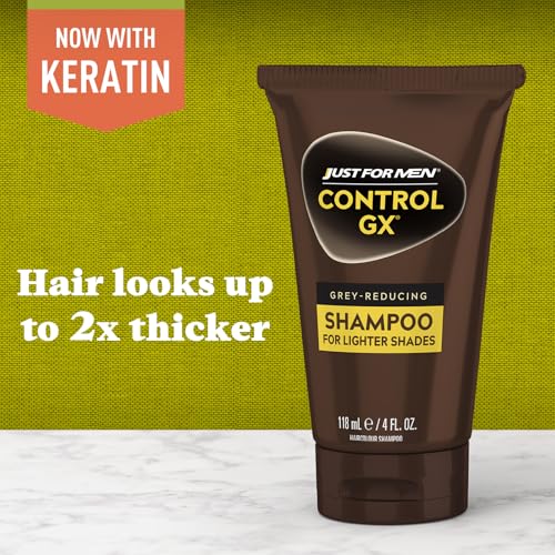 Just for Men Control GX Grey Reducing Shampoo 4 Fl Oz Pack of 6 for Light Hair Shades