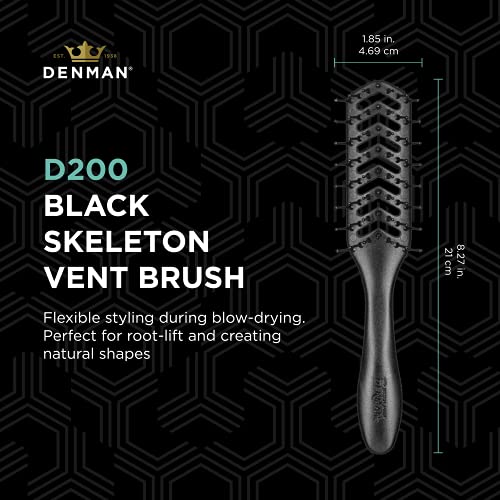 Denman Jack Dean D200 Flexible Vent Hair Brush for Blow Drying - Black, 1 Pack