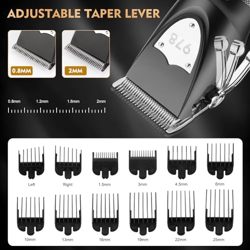 Suttik Professional Hair Clipper Set for Men Black - Barber Kit with Travel Case