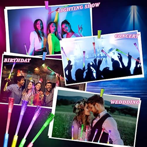 200 Pcs Fiber Optic LED Glow Sticks with Batteries - Party & Event Wands
