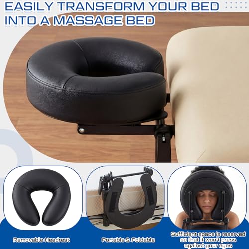 Adjustable Massage Headrest for Bed with Soft Cushion - Portable Face Cradle for Spa & Home Use