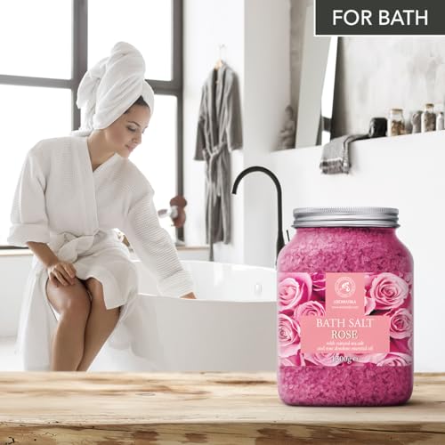 Rose Bath Salts 46 Oz with Natural Rosewood & Rose Extract – Spa Skin Care, Variation of 45.85 Ounce