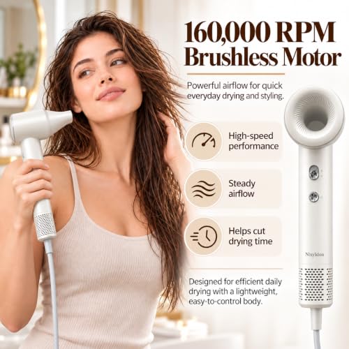 Lightweight High-Speed Hair Dryer with Diffuser - 330g, Ionic, US 120V