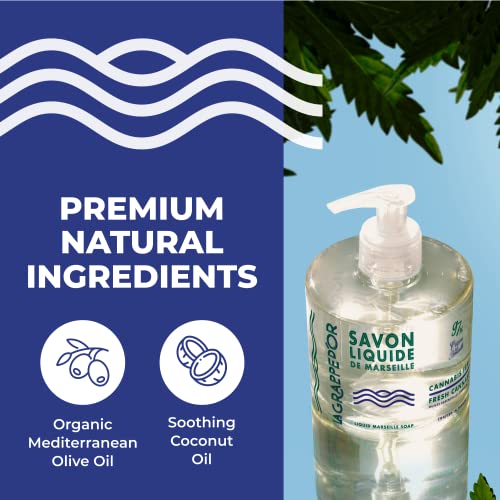 Fresh Cannabis Scent Hand Soap with Organic Olive & Coconut Oil - 11.10 oz