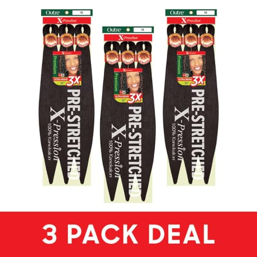Pre-Stretched Braiding Hair 52 Inches - 3 Pack M4/27/30, Outre X-Pression