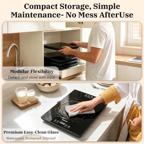 47.2x15.7 Inch Electric Warming Tray with 4 Zones & Tempered Glass - Modular Food Warmer for Buffet & Catering