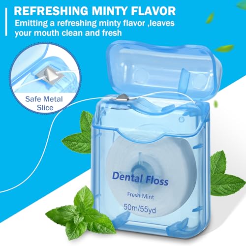60 Pcs Travel Dental Floss Bulk Mint Flavor Multicolor 0.02 Foot