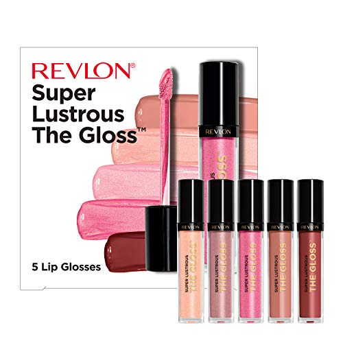 Revlon Super Lustrous Lip Gloss Gift Set 0.75 Fl Oz Pack of 5 Cream & Pearl Finishes