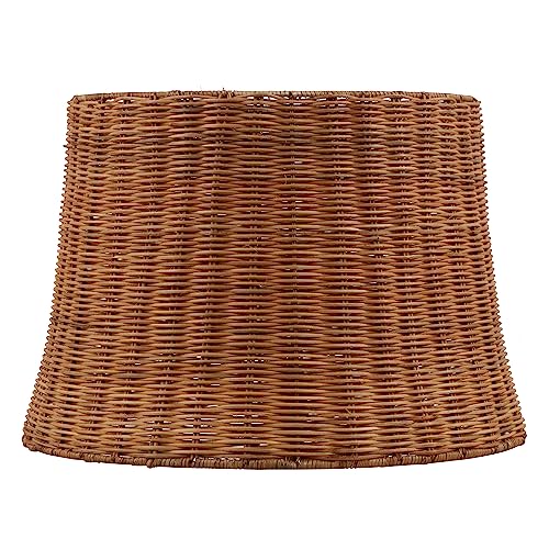 Handwoven Empire Spider Lamp Shade - Natural Rattan, 13x16 Inches, Variation Rattan