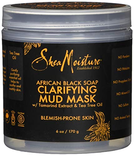 African Black Soap Clarifying Mud Mask for Acne-Prone Skin - 6 Oz