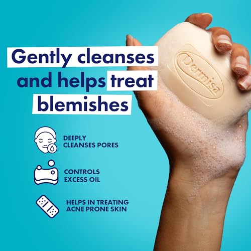 Dermisa Sulfur Bar Soap with Aloe Vera, Helps to Cleanse Oily Acne-Prone Skin and Unclog Pores, Contains Sulfur & Aloe Vera, No Parabens, No Animal Testing, 3 oz (Pack of 1)