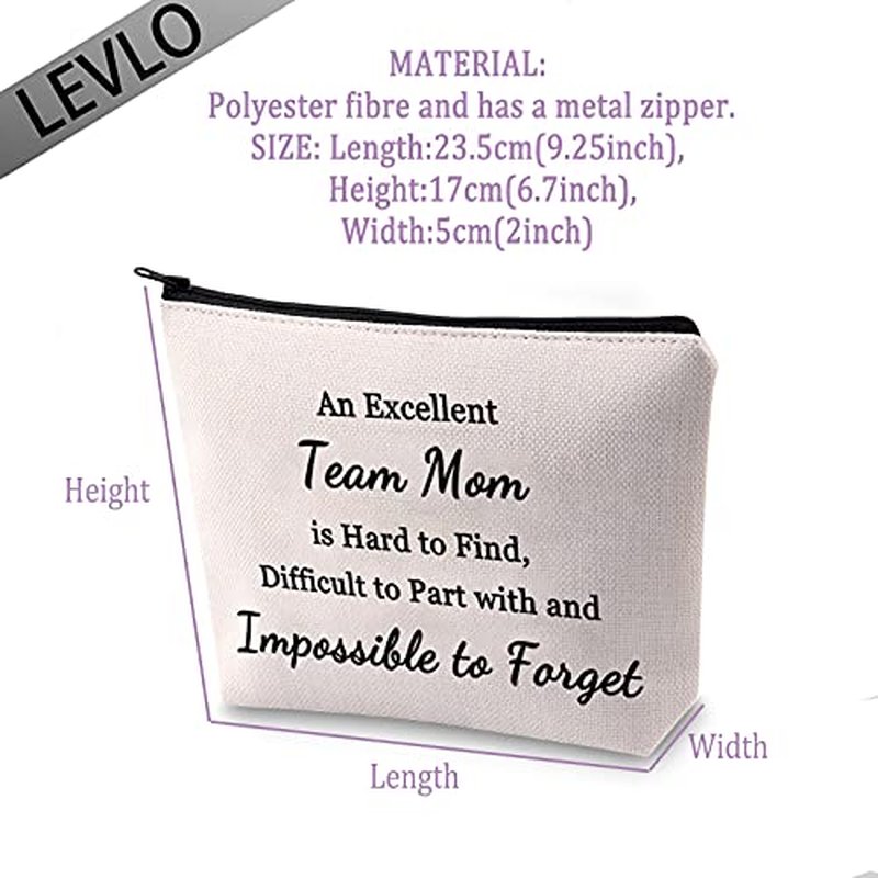 LEVLO Best Coworker Leaving Gifts An Excellent Team Mom is Hard to Find Makeup Bags Women Colleague Leaving Gift (An Excellent Team Mom)