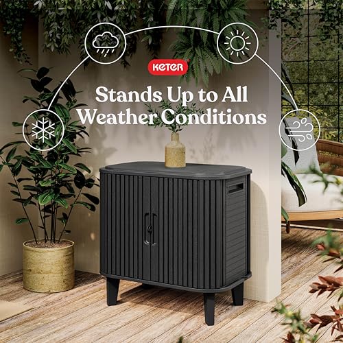 Keter Velo 30 Gallon Outdoor Storage Cabinet - 1-Pack Weatherproof Deck Box
