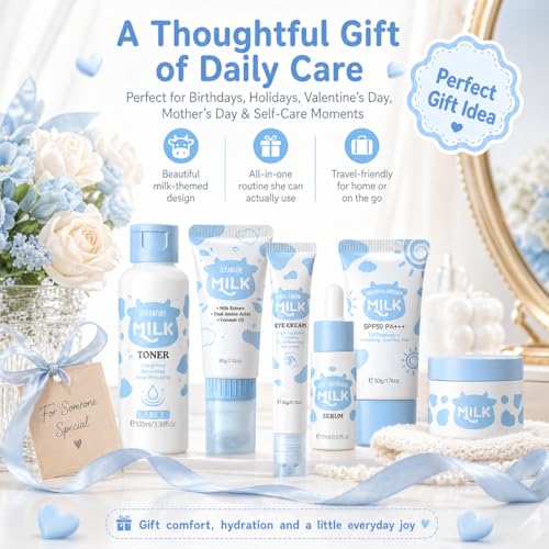 Hydrating Milk Skin Care Set for Women & Girls - Natural Nourishing Gift
