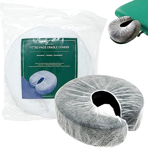 Appearus Fitted Face Cradle Cover 100 Count - Elastic Nonwoven Headrest Liners
