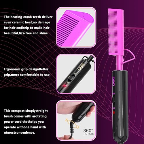 Hot Comb and Flat Iron for Black Women's Hair - Hair Straightener & Styling Tool