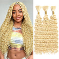 Blonde Deep Wave Human Braiding Hair for Boho Braids - 18 Inch, #613, 150g Variation of THIS listing