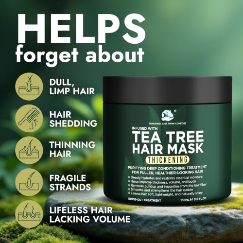 Tea Tree Oil Hair Mask Deep Conditioning for Fine Hair 300g