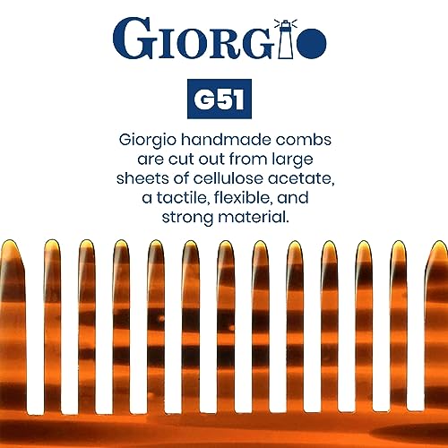 Giorgio 6 Pack Tortoiseshell Wide Tooth Detangling Combs for Thick, Curly Hair
