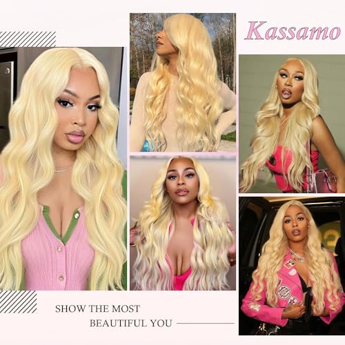 613 Blonde Lace Front Wig Human Hair 250 Density 20 Inch HD 13x6 Frontal, Pre Plucked – Kassamo