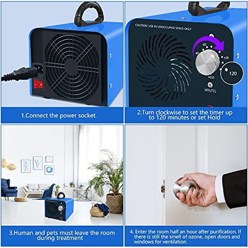 Ozone Generator 320,000mg/h Air Purifier Odor Remover for Home & Car