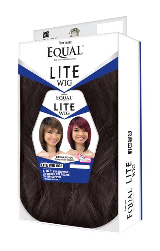Full Wig Synthetic LITE 002 CMBROWNIE - Easy & Go Style, Curling Iron Safe
