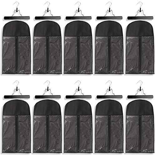 23.6 Inch Hair Extension Storage Bag with Hanger - Waterproof Dustproof Portable Organizer - Black