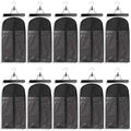 23.6 Inch Hair Extension Storage Bag with Hanger - Waterproof Dustproof Portable Organizer - Black