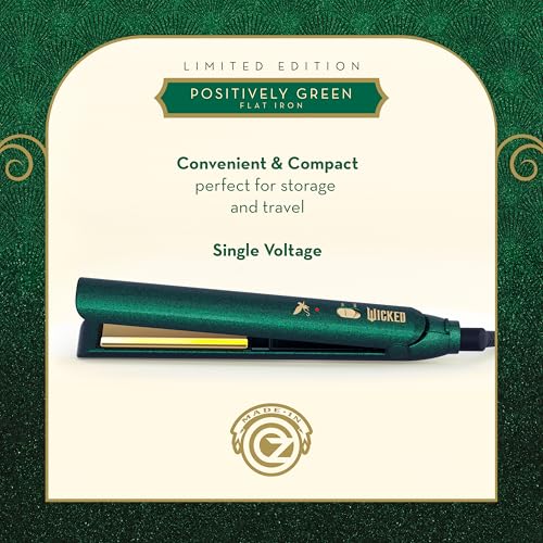Conair Wicked Elphaba 1-Inch Flat Iron with Light-Up Technology - Travel Hair Straightener