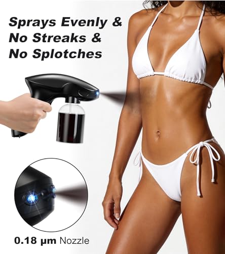 Self Tanning Spray Gun Black 280ml Cordless Spray Tan Machine for Home Use
